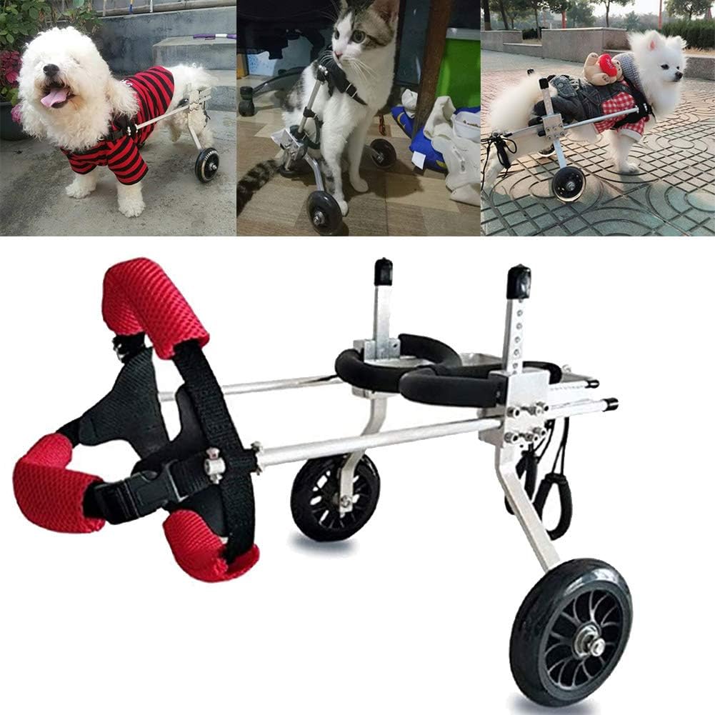 PETAMANIM Dog Wheelchair Adjustable Pet Wheelchair Light Weight Easy Assemble Dog Cart Hind Legs Rehabilitation Training Scooter for Small Medium Dogs