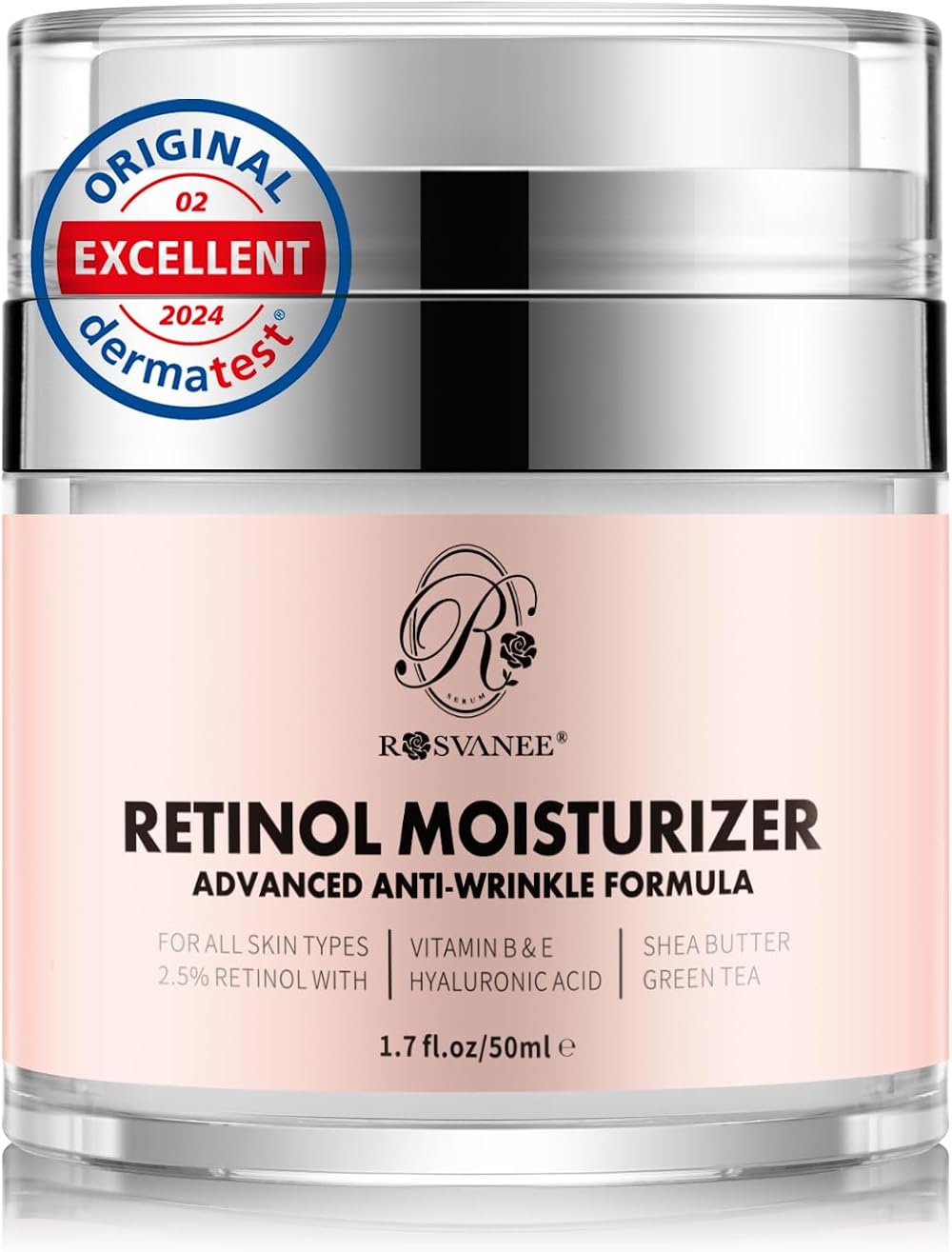 ROSVANEE Retinol Moisturizer 2.5% Hyaluronic Acid Eye Facial Day Night Cream