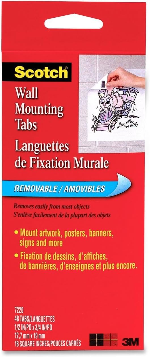 Scotch Wall Mounting Tabs, 1/2Inch x 3/4Inch (7220) Amazon.ca