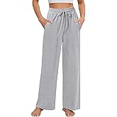 SEMARO Womens Casual Wide Leg Pajama Pants Soft High Waisted Yoga Palazzo Sweatpants Loose Comfy Lounge Pants with Pockets