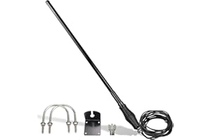 Retevis GMRS Mobile Antenna, Heavy Duty Fiberglass GMRS Antenna, 6.5dB 462-467MHz, Spring Base with 16ft RG-58U Coaxial Cable, Compatible with Midland Radio Retevis RT97 RA86(1Pack)