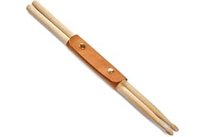 GMAKIN Leather Drumstick Case Bag, Drum Sticks Holder Bag, Drumstick Cover Sleeve, Portable Drumstick Cover, Drum Accessories (Vintage Brown)
