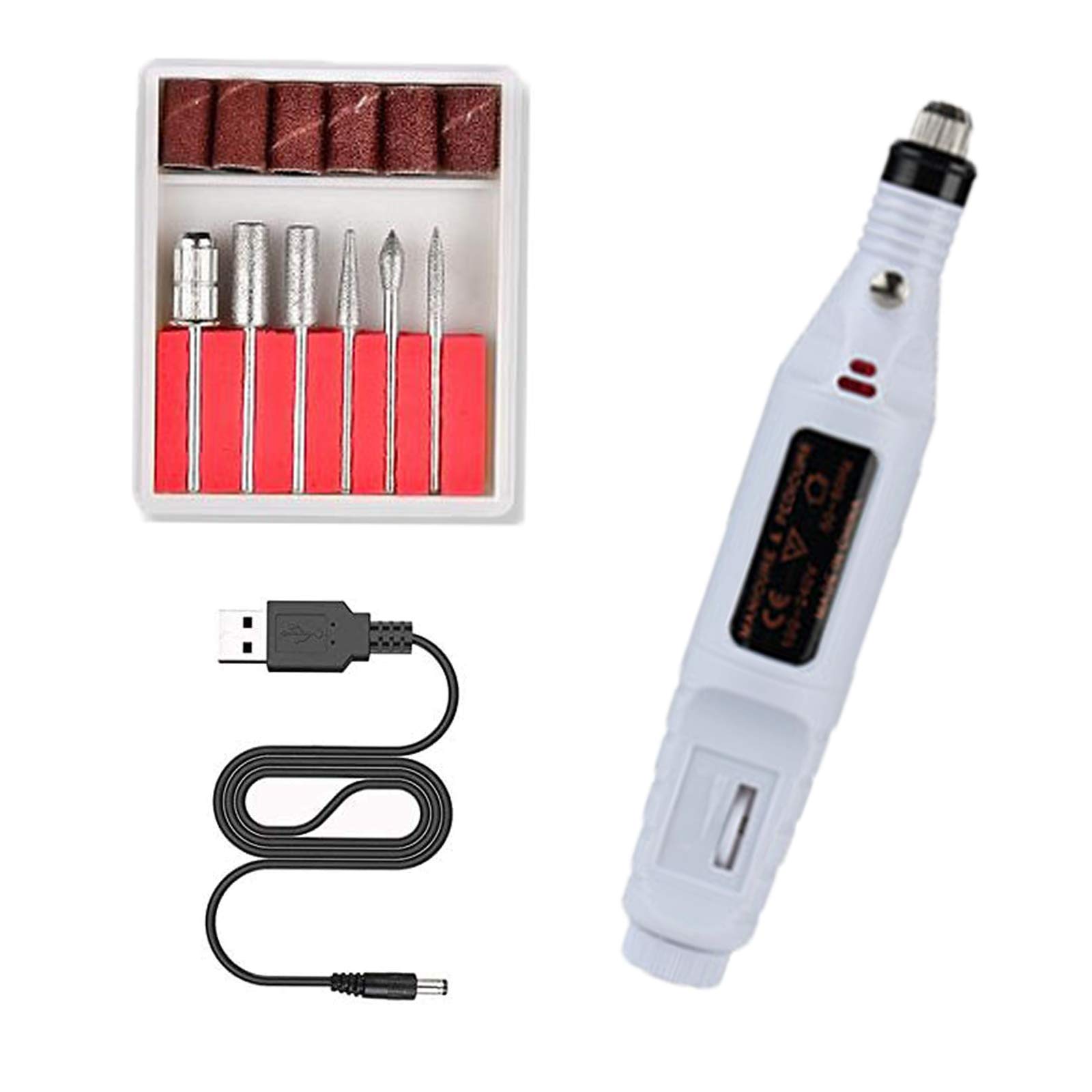 Electric Nail File, Manicure Pedicure Polishing Machine, 15000rpm Nail Drill, Portable Manicure Pedicure Nail Drill Kit with Sanding Bands and Nail Drill Bits