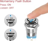 Gebildet 4Pcs 12mm 3A 12-24V Waterproof LED Push Button High Head view 2