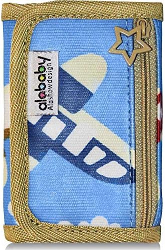 Alababy Boys Camo Canvas Trifold Wallet Bluesky Blue with zipper