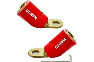 ZGTOOLS 2PCS CT-40FA Welding Terminal Connector, Welding Lug Connector Adapter, for Lenco Style LC-40 LC-40HD Male Leads Connectors, 17/32" Stud Hole, Angle 45°, 08030