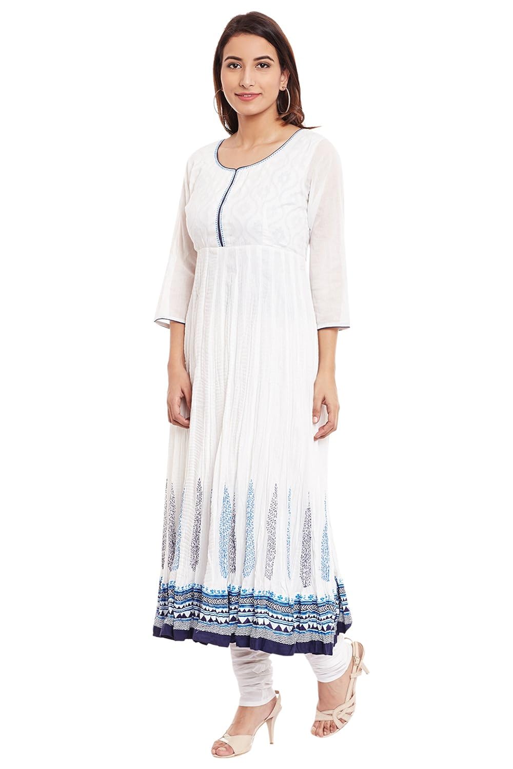 biba white anarkali suit