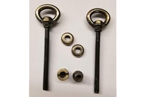 Furniture Knowledge Antique Brass Steel Cheval Mirror Mount Set - Vintage Retro Old kit Swing tilt Rotate (Antique Brass)