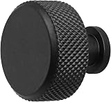 Decoranddecor Amelia Knurled 35mm Round Cabinet Knob Aluminium Matt Black view 5