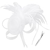 DRESHOW Fascinators Hats for Women Tea Party Fascinator Hats Vintage 50s Headwear Cocktail Wedding Church Derby Hat