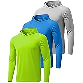 ZITY 3 Pack Men's Sun Protection Hoodie Shirt Fishing Shirts for Men UPF 50+ Long Sleeve Shirt Lightweight Rash Guard