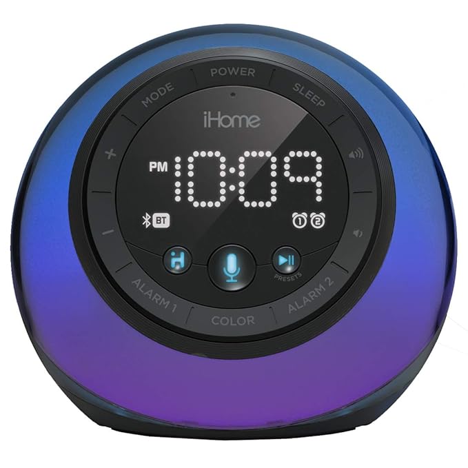iHome iBT297 Bluetooth Alarm Clock Radio and Color Changing Wireless