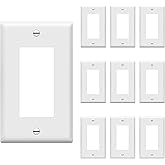 ENERLITES 1-Gang White Decorator Switch Outlet Wall Plate Cover, 10 Pack | Size 4.50