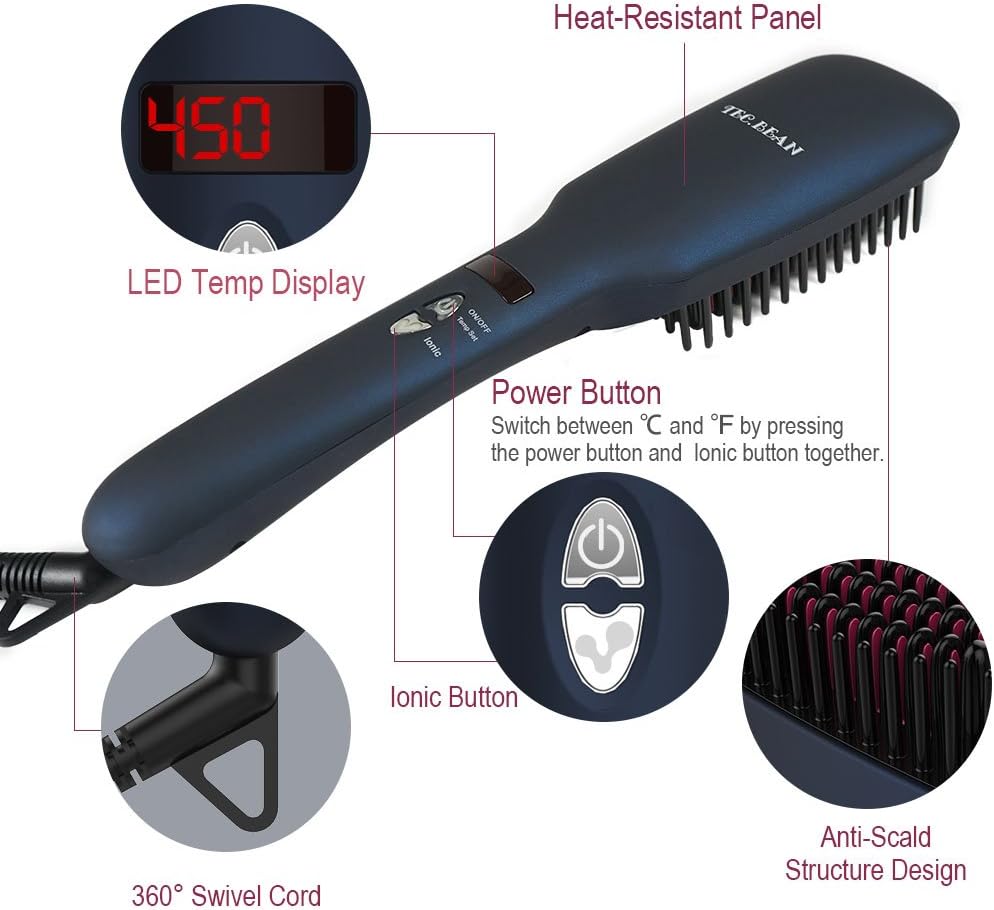 tec bean hair straightening brush