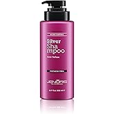 Jenoris Silver Purple Shampoo For Blonde, Silver, Gray & Lightened Hair – Neutralizes Yellow & Brassy Tones – Enriched with Natural Oils, Paraben & SLS Free, Salon Professional, 16.9 Fl Oz
