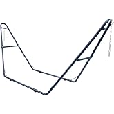 Sunnydaze Universal Heavy-Duty Hammock Stand for Outside, Chains Included | Blue, 550 lb Capacity, Fits 9.5-14' Hammocks, Tool-Free Setup, Rust-Resistant Steel Metal 2-Person Double Hammock Frame Only