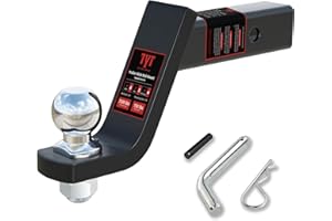 TYT Trailer Hitch Ball Mount Kit with 2 Inch Ball & 5/8" Hitch Pin Clip, 4 Inch Drop, Fits 2 Inch Receiver, 7500lbs Capacity, Upgraded Hitch Kit