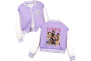 Chitoldeder K-POP KATSEYE Girls Baseball Hoodie Kids Long Sleeve Button up Jacket Sweatshirt Music Album Graphic Merch