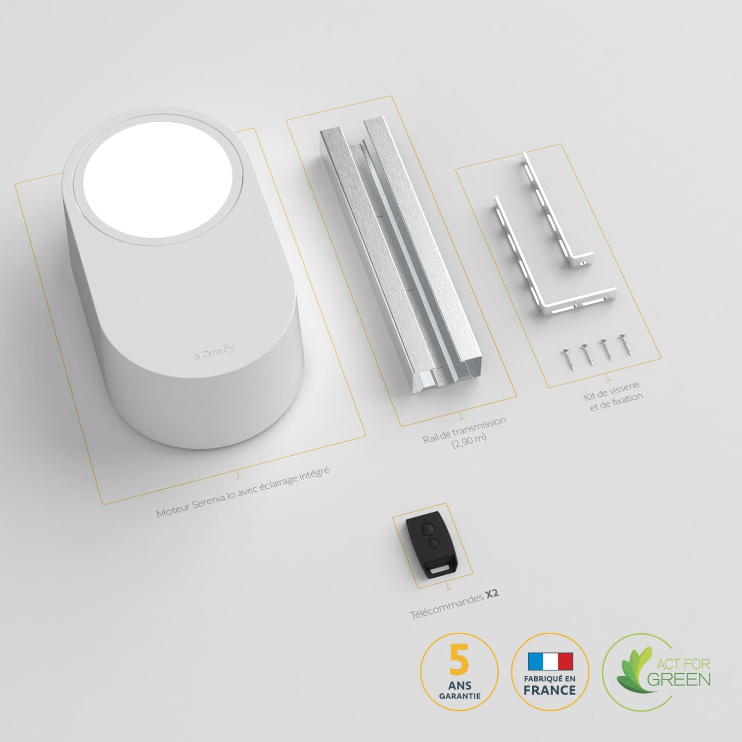 Somfy 1246360 – Motorisierungsset für Garagentore Serenia® 700 io, inkl. 2 Keytis io Fernbedienungen, Höhe bis 2.35 m und Breite bis 3m, TaHoma Switch kompatibel, weiß 6