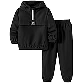 MEHIZU 2 Piece Kids Boys Sweatshirt Top Sweatpants Long Sleeve Half Zip Hoodie Shirts and Jogger Pants Set Hoodie Sweatsuit