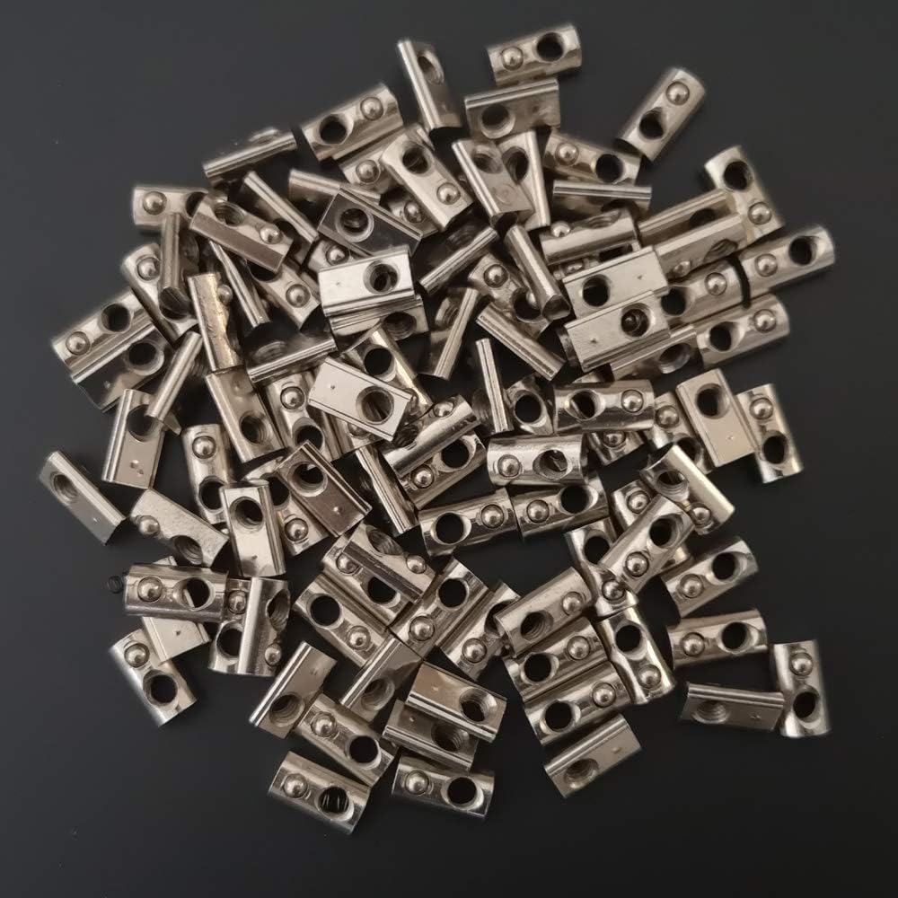 POLISI3D 100-Pack M5 Roll in Spring Loaded T Nut for 20x20 Aluminum Extrusions