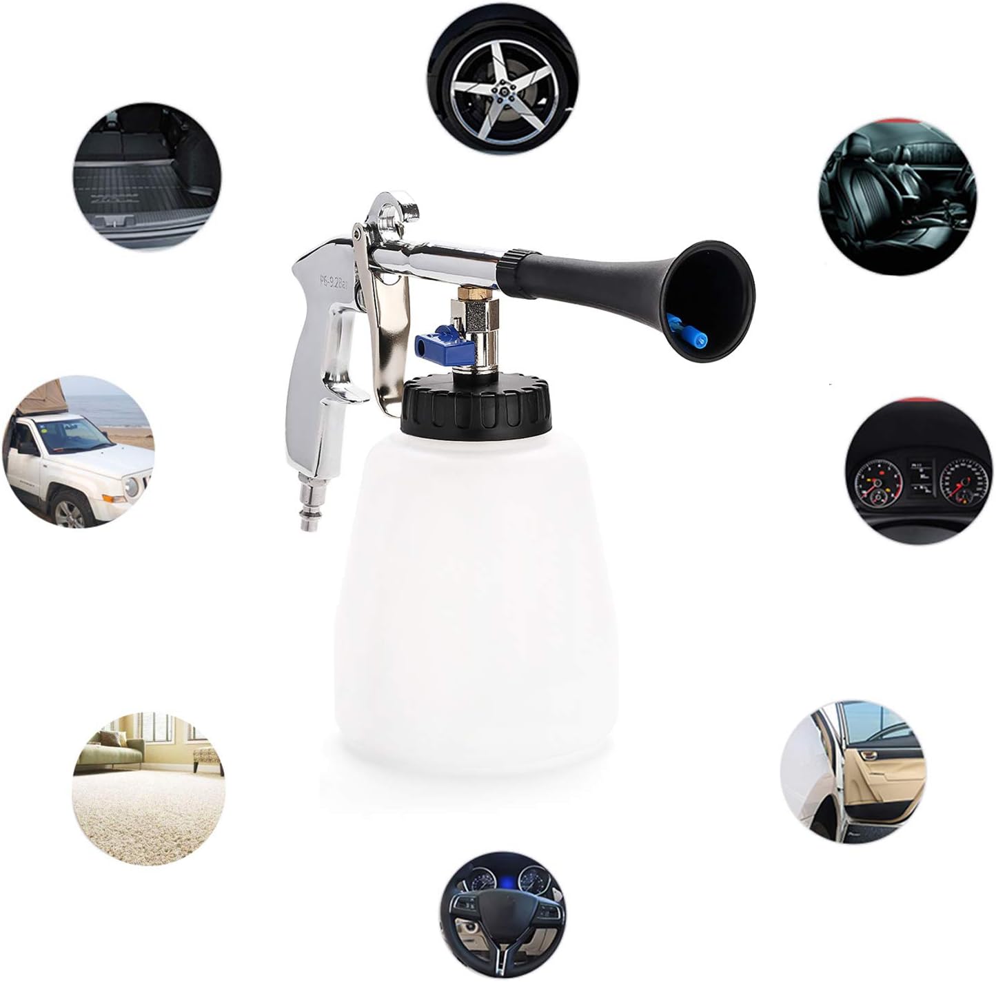 CPROSP High Pressure Car Cleaning Gun Universal Interior Washing Kit Spray Tool Kit for Automotive with Car Wash Cloth 1L Bottle and 2 Spray Nozzle: Automotive