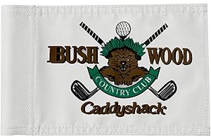 2BUT Standard Bushwood Country Club Golf Pin Flag - Practic Putting Green Flag For Backyard Garden - Double-Sewn 600D Nylon Miniature Pin Flag - Regulation Tube Flag (BWD 8"X6")
