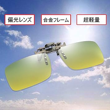 Amazon Juany 偏光レンズ クリップサングラス 偏光クリップ眼鏡 クリップ 昼夜兼用 超軽量メタル Uv400 Uvカット 男女兼用 黄 変色しない 昼夜兼用 Juany スポーツサングラス
