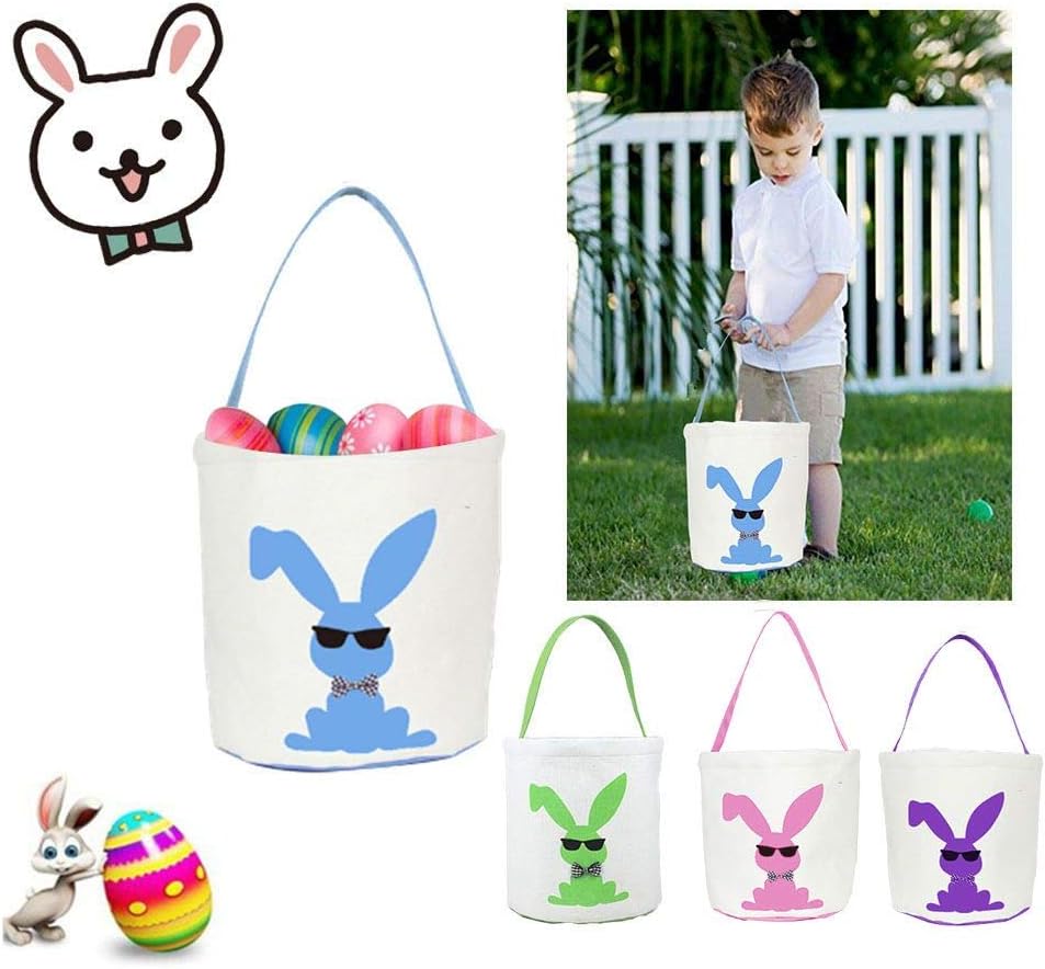 Easter Basket Easter Bag for Kids Easter Hunt Bag Gift Toy Bucket Tote (#1)