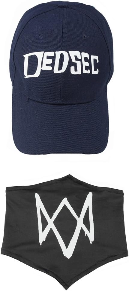 Cosplayitem Hat and Face Mask Cosplay Clothing accessories for Watch Dog 2 (Standard, Black)