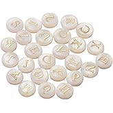 ARTISAMILY 26pcs 8mm Letter Freshwater Shell Beads Alphabet A-Z Beads Flat Round Summer Seashell Loose Spacer Letter Shell Charms Initial Bead Friendship Bracelet Bead for DIY Jewelry Making