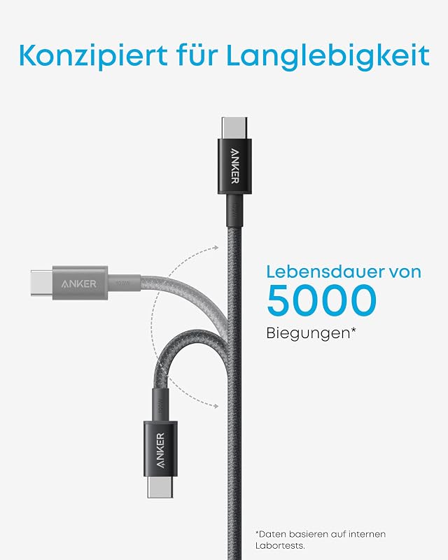 100W USB C Kabel PD 3.0 [3 Stück 1m+1,8m+3m], Schwarz