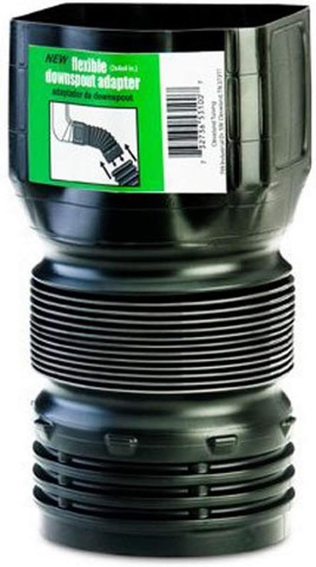 Flex-Drain ADP53102 Downspout Adaptor, Landscaping Drain Pipe Adapter 3 by 4 by 4-Inch : Gutter : Garden & Outdoor