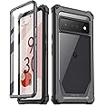 Poetic Guardian Case Compatible with Pixel 6 Pro 5G, Built-in Screen Protector Work with Fingerprint ID, Full Body Hybrid Shockproof Protective Rugged Clear Bumper Cover Case, Black/Clear