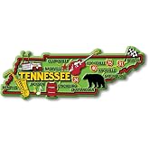 Tennessee Colorful State Magnet by Classic Magnets, 5.1" x 1.9", Collectible 3D Rubber Vintage-Style Souvenirs and Gifts Made in the USA