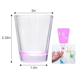 Encheng Colorful Shot Glasses Set of 6,Round 1.6oz