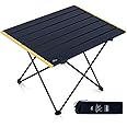 iClimb Ultralight Compact Camping Folding Table with Carry Bag (Black - L)