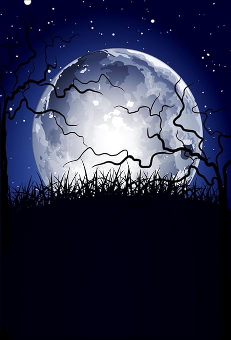 Amazon Yelewen 5 X 7ftハロウィンテーマ夜背景with Full Moon Treesシルク写真の背景 幕インドアstudioカスタマイズされたデジタル印刷背景写真小道具 バックペーパー 背景布 通販