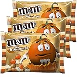 M&Ms Milk Chocolate Candies White Pumpkin Pie Artificial Flavor 8.0 Oz Bag Pack of 3 | Limited Edition - Autumn, Fall & Winter Themed Candy