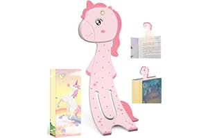 EASTPIN Stocking Stuffers for Girls Unicorn Book Light for Kids, Cute Bookmarks for Kids Small Reading Light for Books in Bed, Christmas Birthday Gifts for Girls Book Lovers 3-8 Years Old Daughter