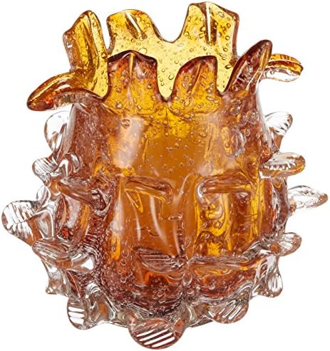 OK LightingLava Orange Glass Candleholder