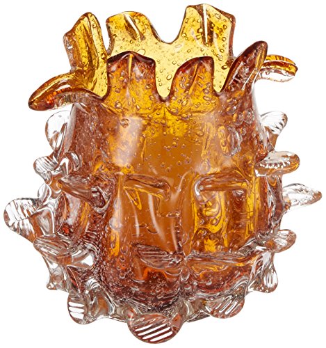 OK LightingLava Orange Glass Candleholder