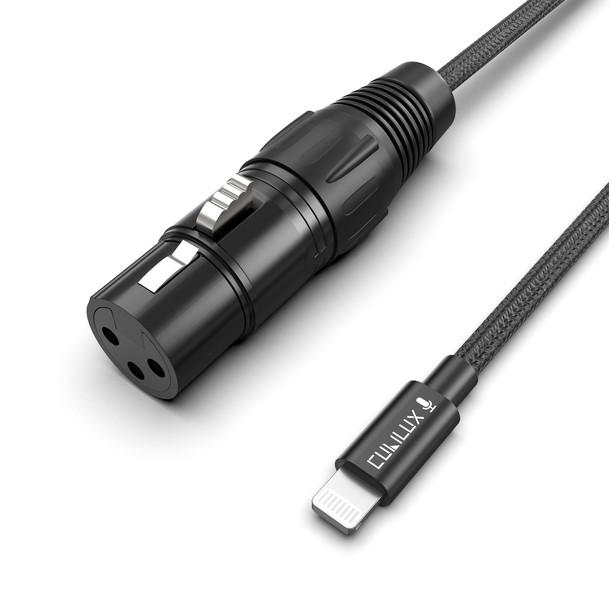 Cubilux XLR Female to Lightning Microphone Cable Compatible iPhone 14/13/12/11/SE/XR/XS/8/7 Lightning Port, iPad 10.2", Air/Mini, 2m Mic Cable for XLR Dynamic/Lapel Mics