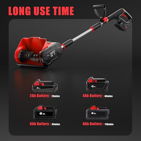 CORDLESS SNOW SHOVEL COMPATIBLE WITH MILWAUKEE 18V BATTERY, 12″ ELECTRIC SNOW BLOWER WITH 20FT MAX THROW & ADJUSTABLE HANDLE & SAFETY SWITCH, SNOW THROWER FOR DRIVEWAY, DECK, PATIO, STEPS (TOOL ONLY)