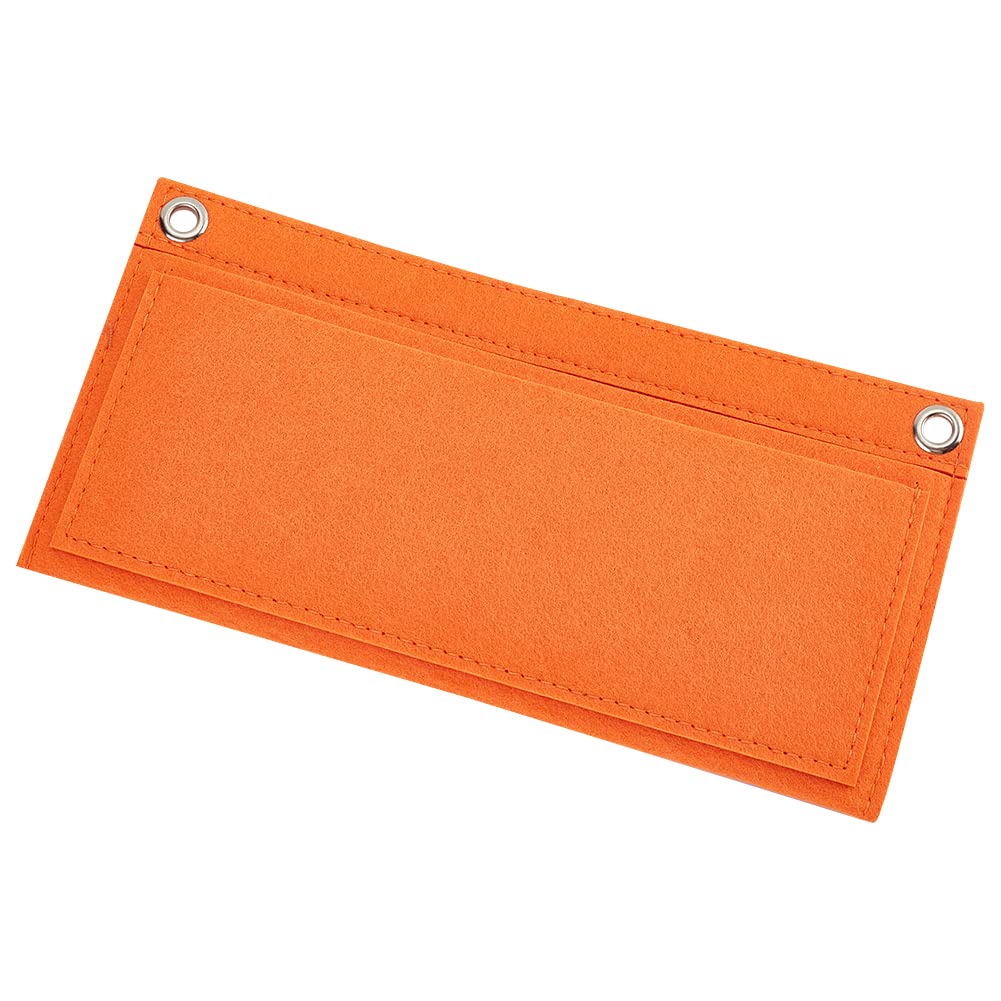 WADORN Felt Purse Organizer Insert, Handbag Liner Organizer Women Pochette Conversion Kit Rectangle Envelope Bag Insert Liner with Grommet Eyelets for Kirigami Wallet, 25.9x12.8cm (Orange)