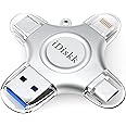 iDiskk App-le MFI Certified 512GB,Flash Drive for iPhone Photo Stick,for iPhone 15 and 16,Flash Drive for Photos and Videos,iPhone USB Storage,Photo Stick, for iPad Android Samsung (4 in 1)