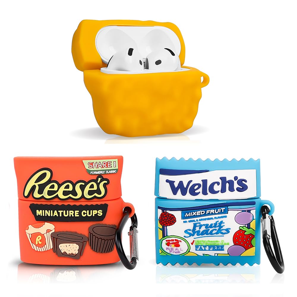Photo 1 of (3Pack) Suublg Case for AirPods 4 Wireless Earbuds (2024) with Carabiner, Silicone Charging Protective Cover with Cartoon Skin Design for AirPods 4th Generation Headphones (WEL+Ree+Chick)