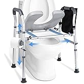 Raised Toilet Seat with Handles-Toilet Seat Riser for Seniors with Adjustable Height & Width,500 LBS Raised Toilet Seat, Hand