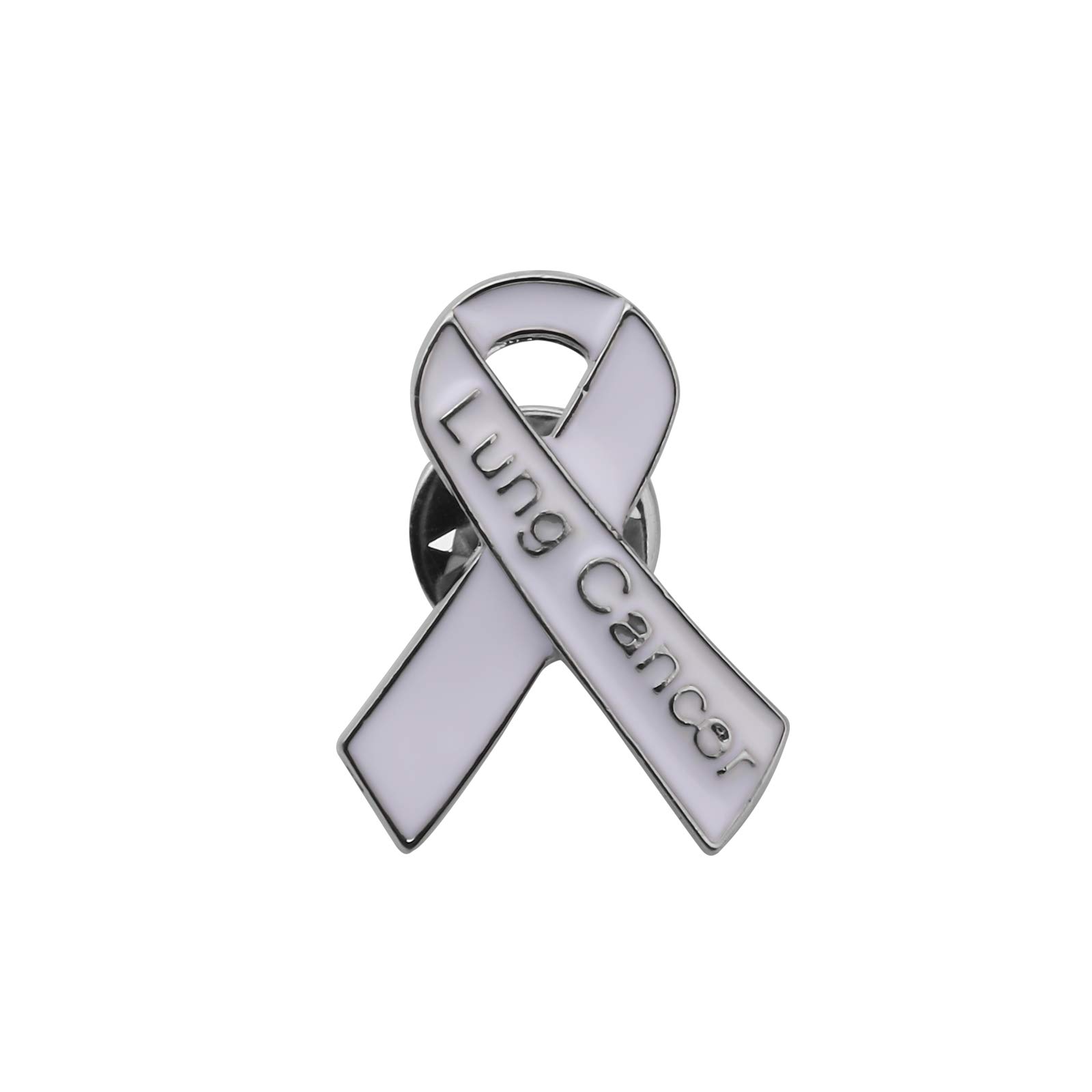 Lung Cancer Awareness Pin White Ribbon Pin Lung Cancer Awareness Jewelry Lung Cancer Survivor Gift (Lung Cancer Pin)