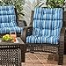 Greendale Home Fashions Outdoor High Back Chair Cushion in Coastal Stripe (set of 2), Sapphire